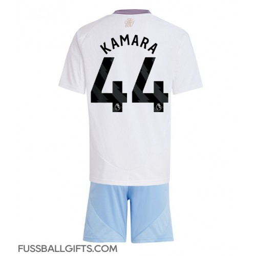 Aston Villa Boubacar Kamara #44 Fußballbekleidung Auswärtstrikot Kinder 2024-25 Kurzarm (+ kurze hosen)